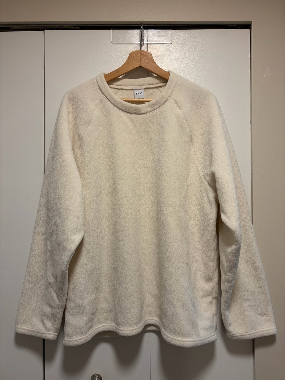 TNA Aritzia Cream Fleece Crewneck Sweater